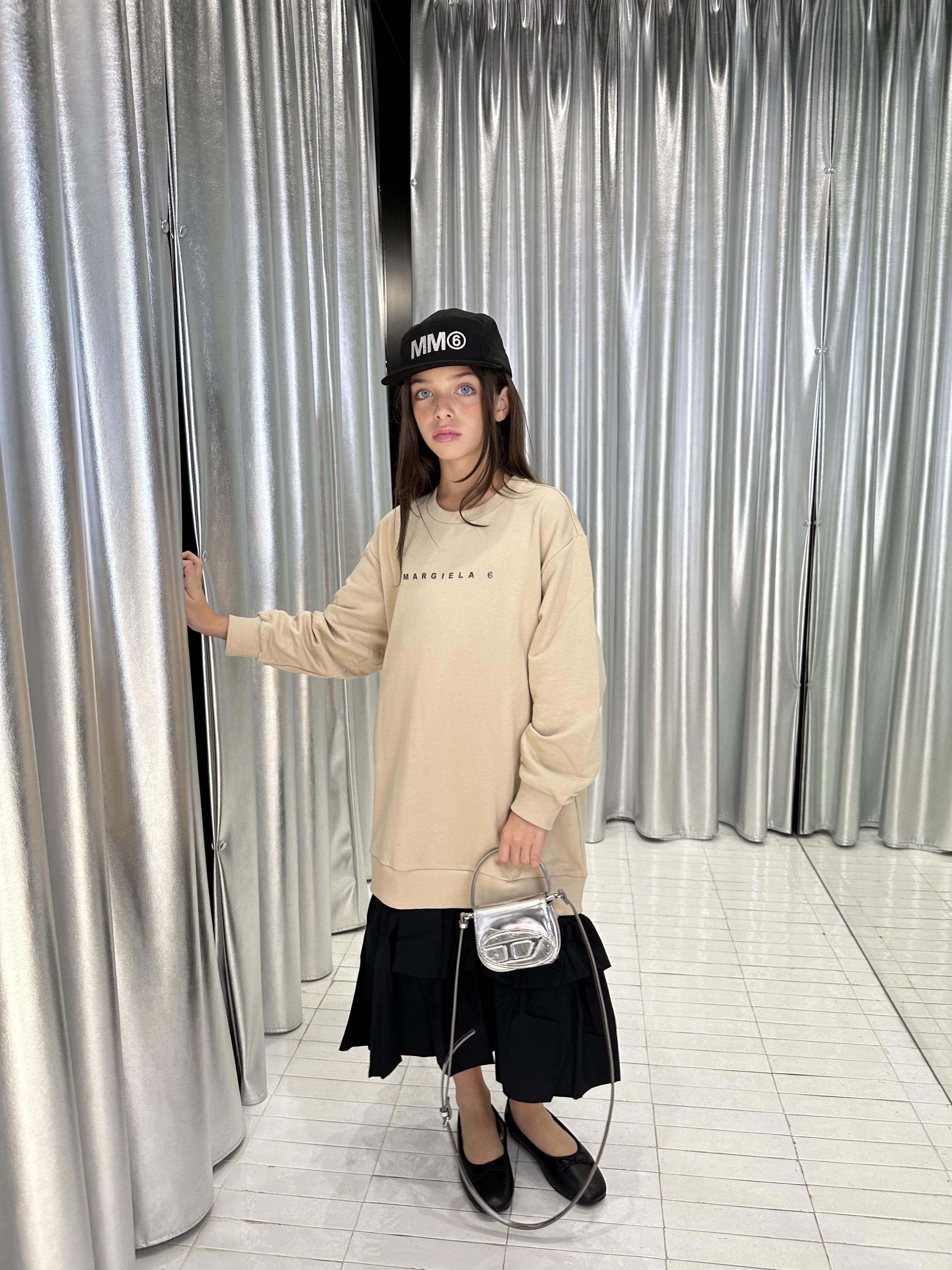 Maison Margiela abito kids beige e nero