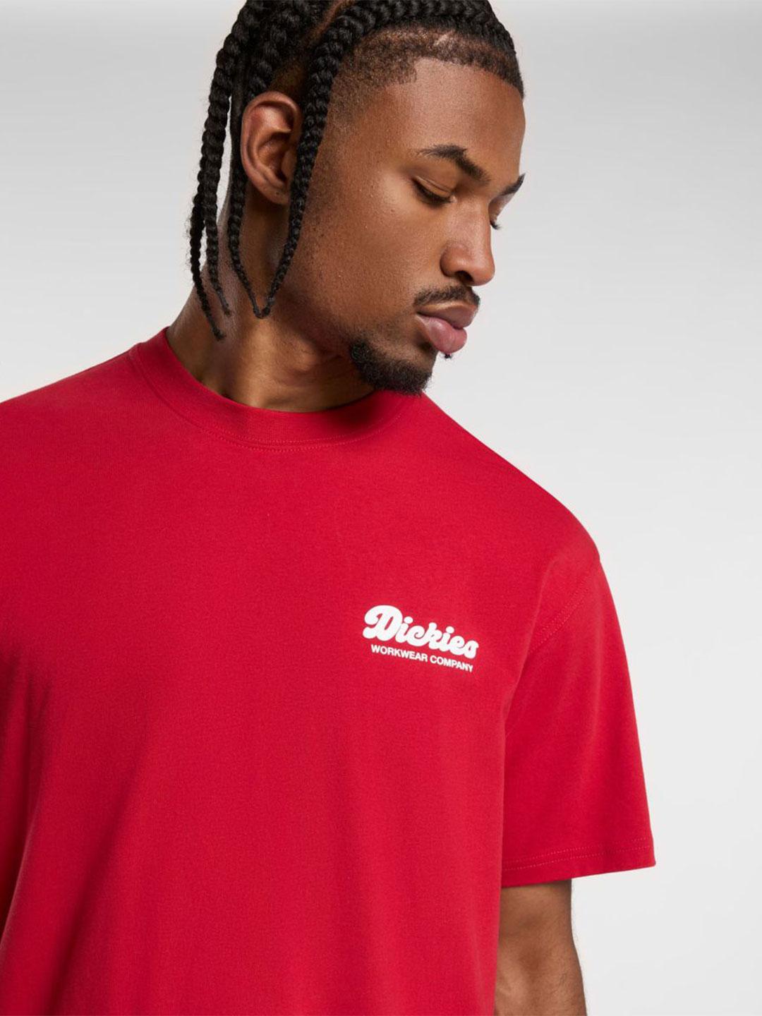 Dickies Lewistown t-shirt rosso logo bianco