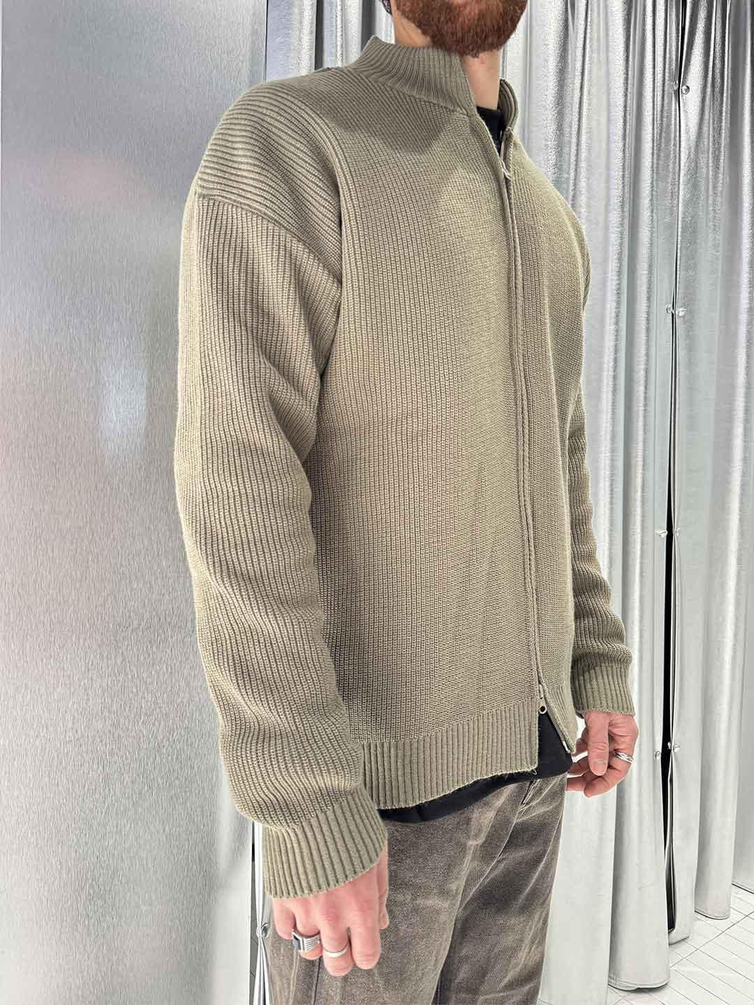 All Or Nothing maglione fango con zip
