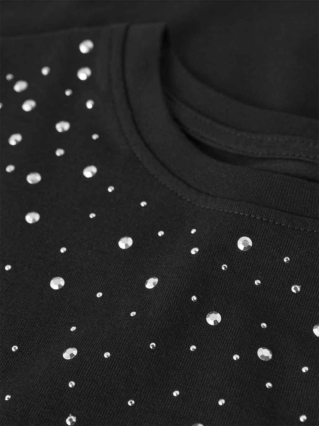 Name It t-shirt kids nero con strass