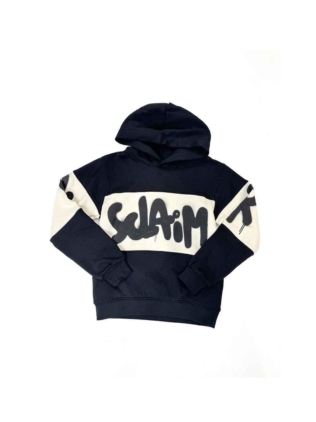Disclaimer felpa kids nero con cappuccio