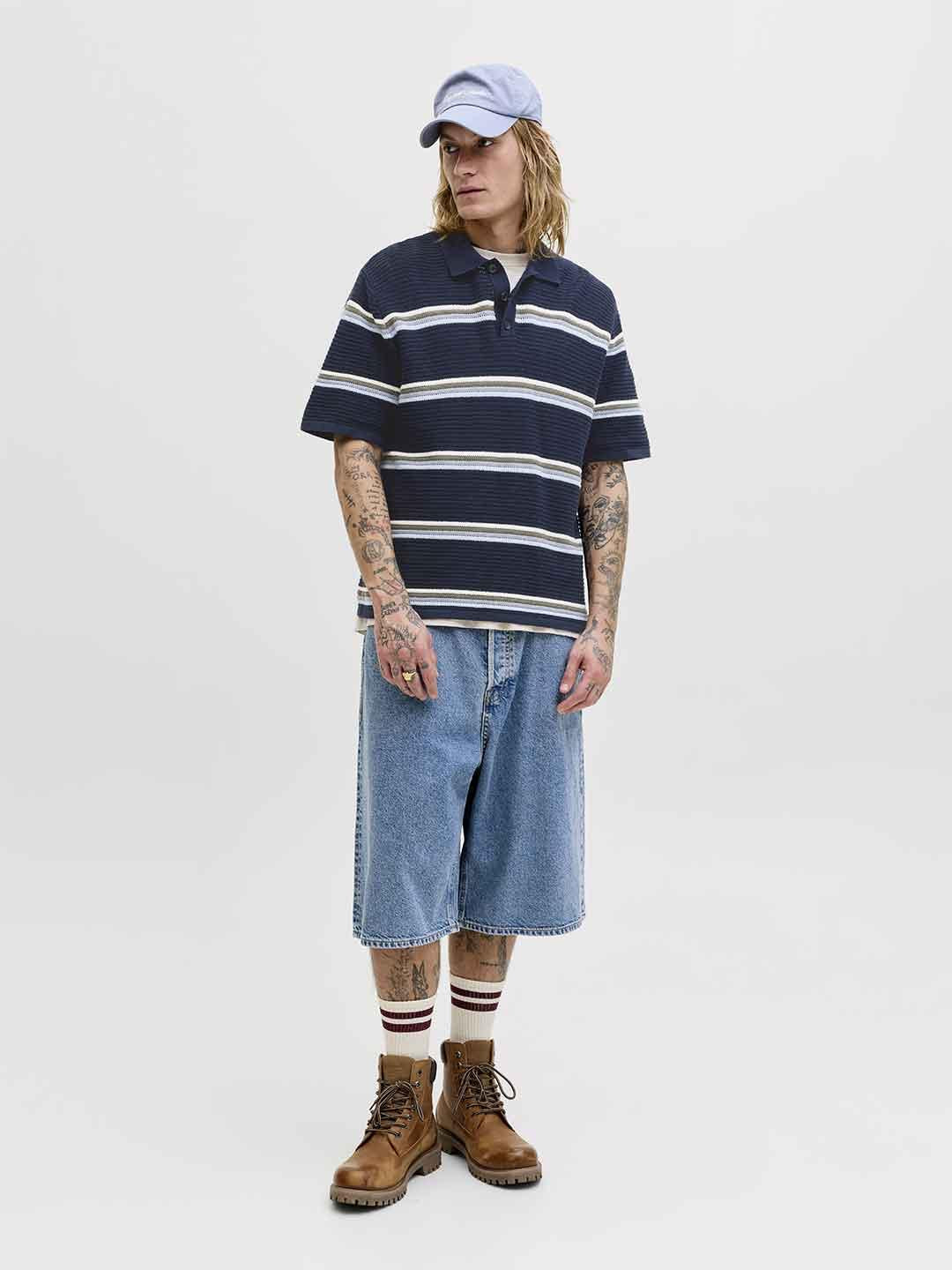 Jack & Jones polo blu a righe