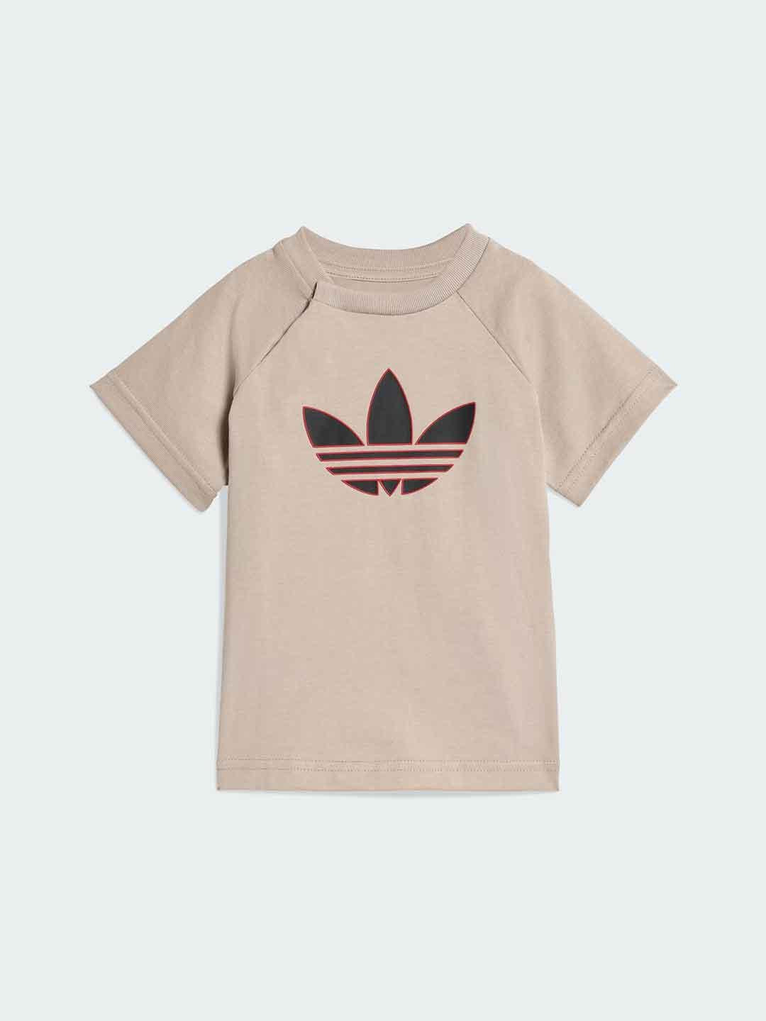 Adidas Tee Set coordinati kids beige
