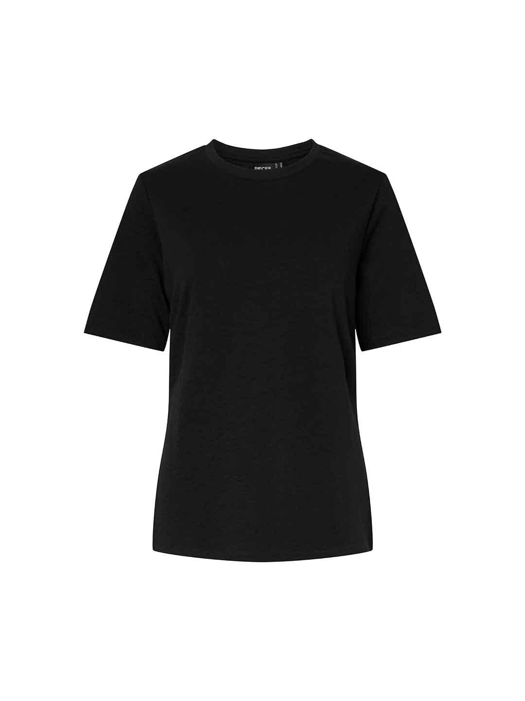 Pieces t-shirt nero con spacchi ai lati