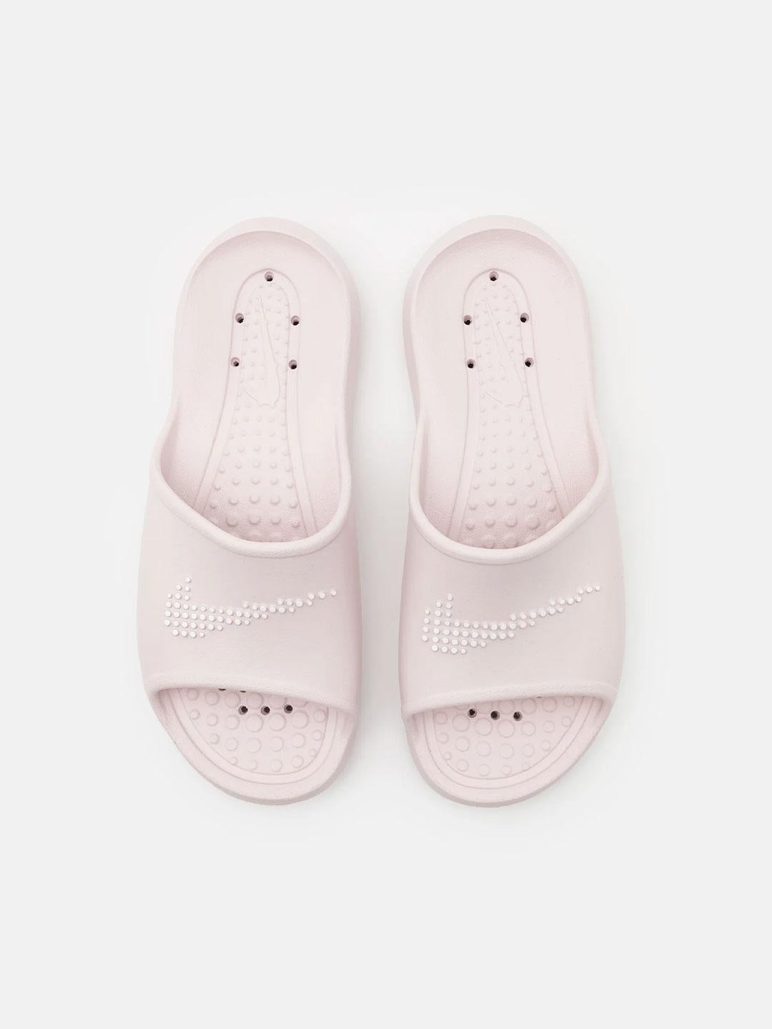 Nike Victori One ciabatta rosa con logo bianco