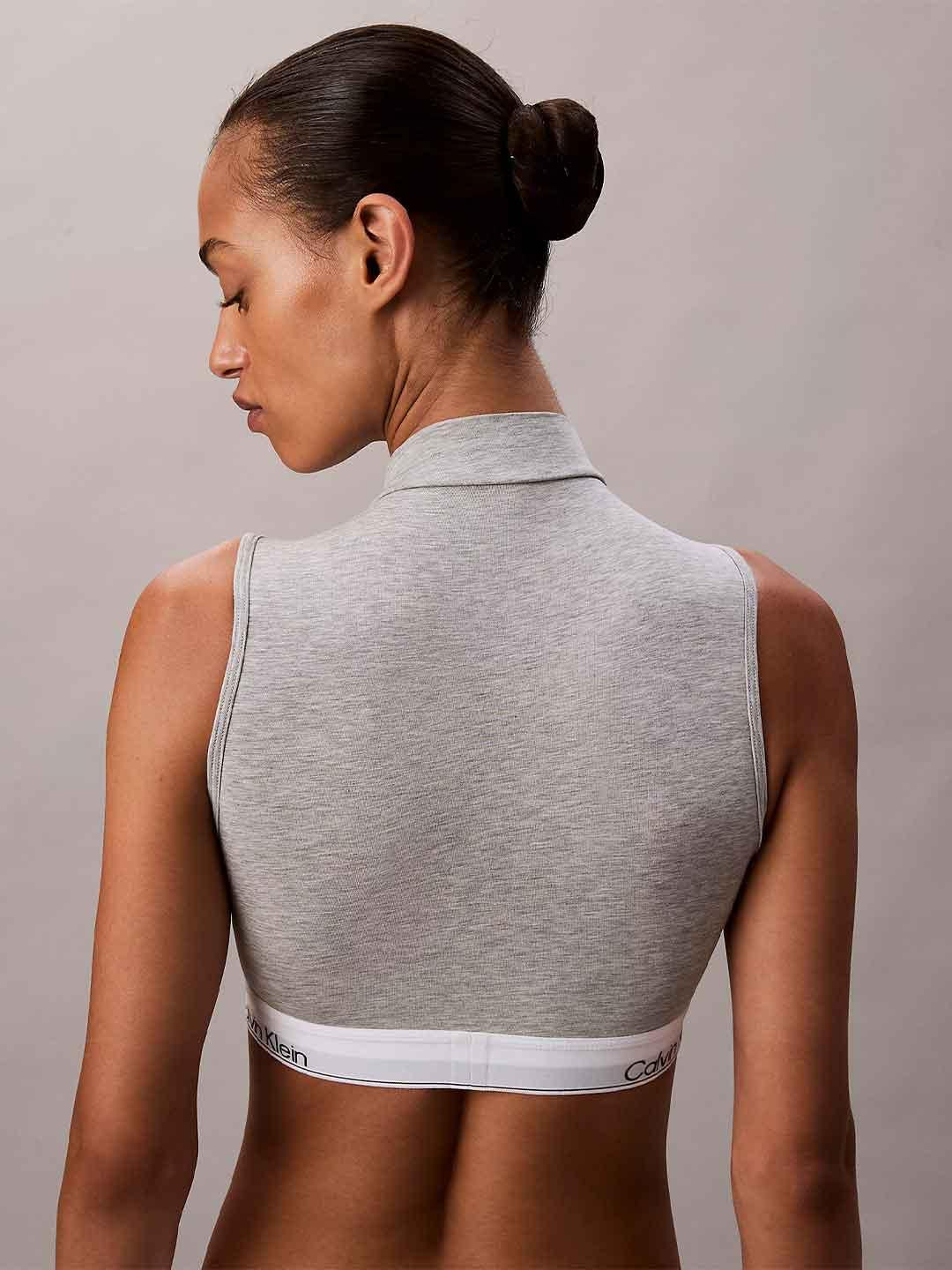 Calvin Klein top grigio a lupetto