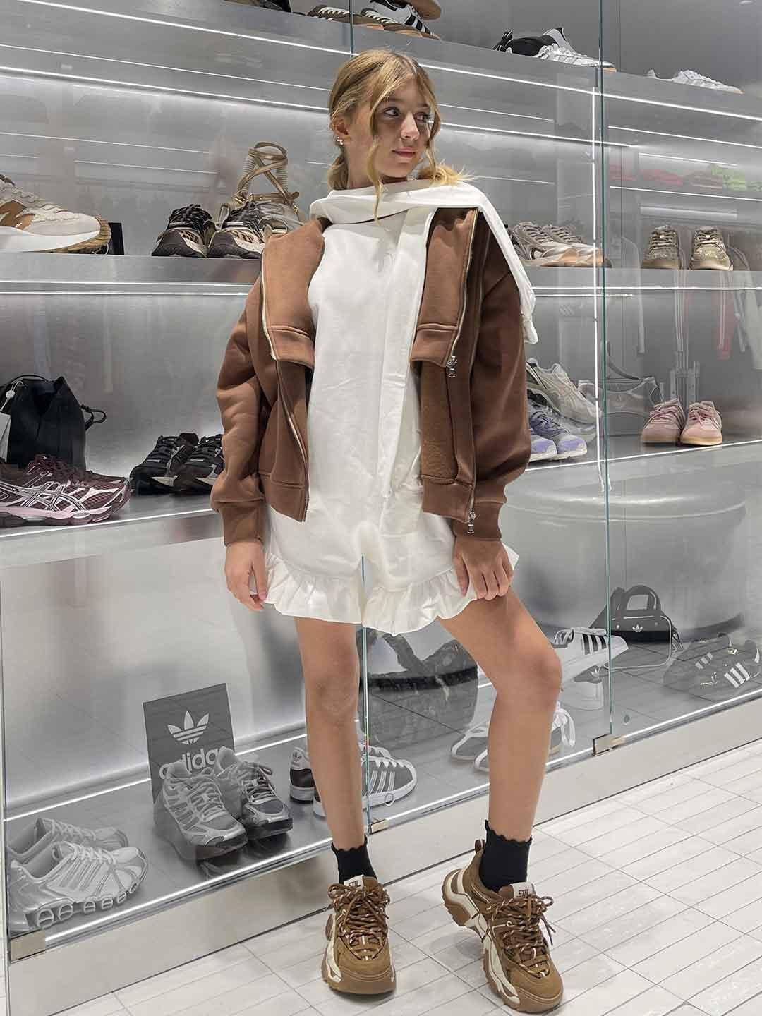Pype felpa kids marrone con cappuccio