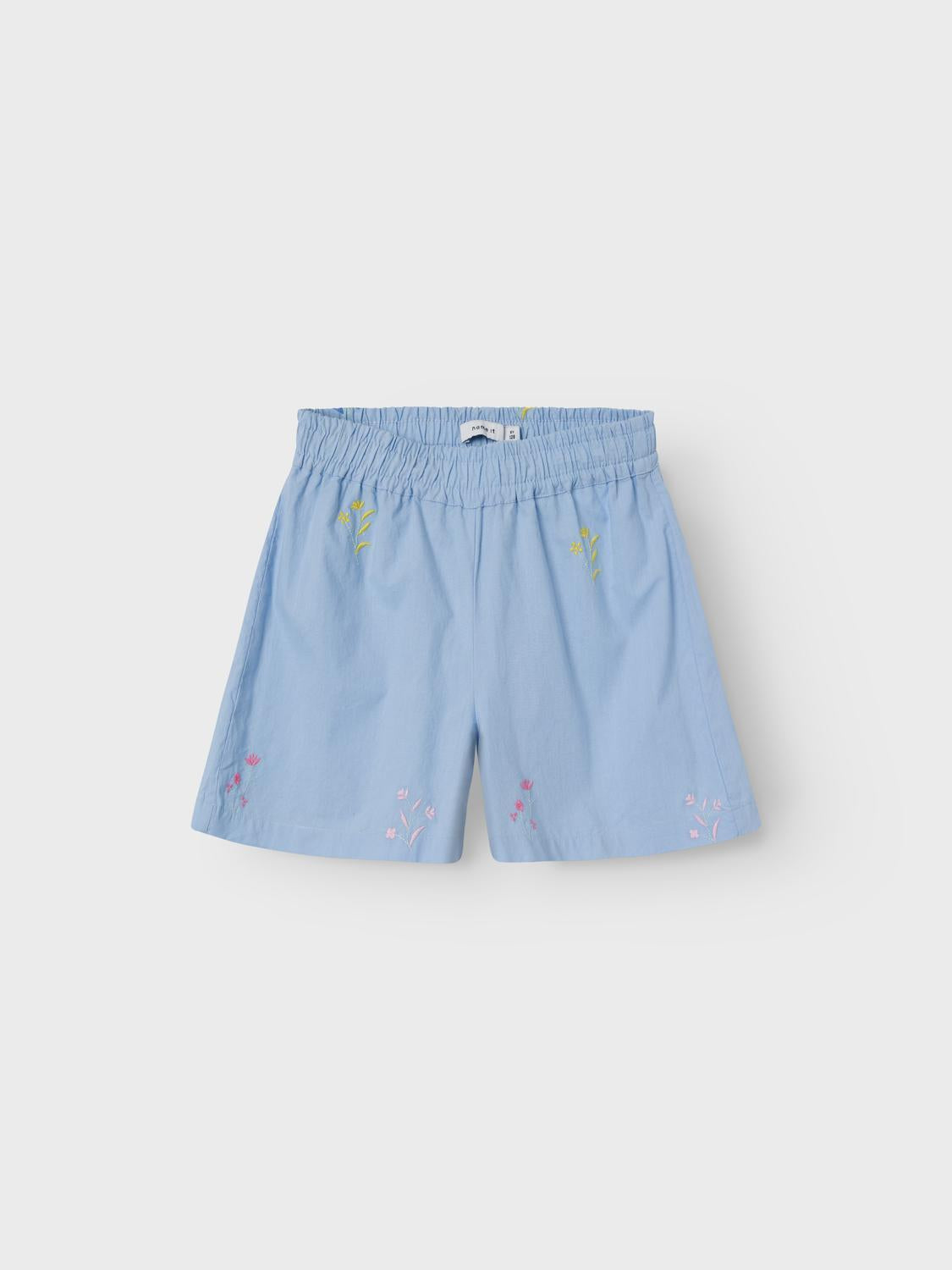 Name It shorts kids celeste con ricamo fiori