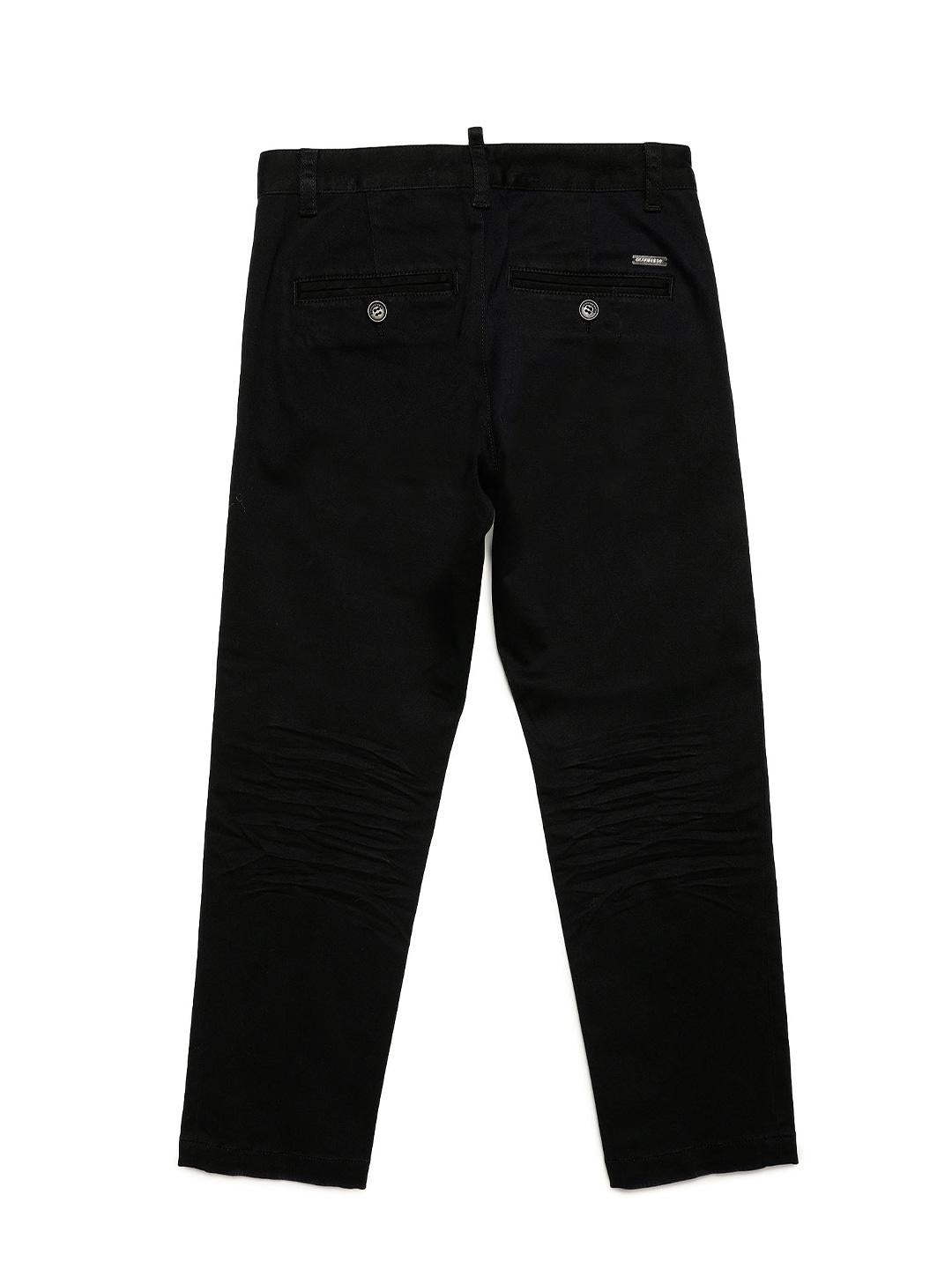 Dsquared 2 pantaloni kids nero stretch effetto vissuto