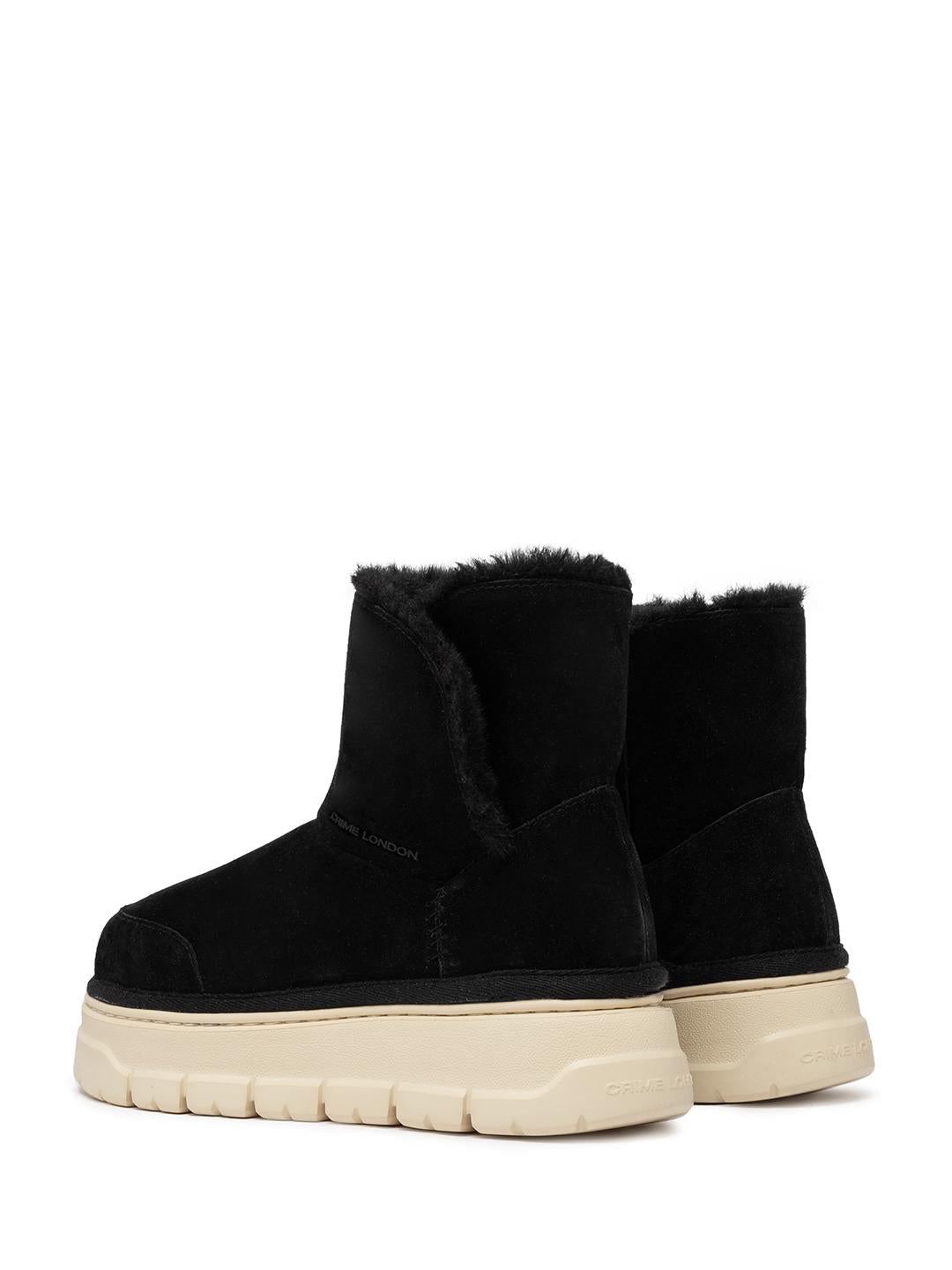 Crime Snooze Boot High sneakers nero alto con pellicia
