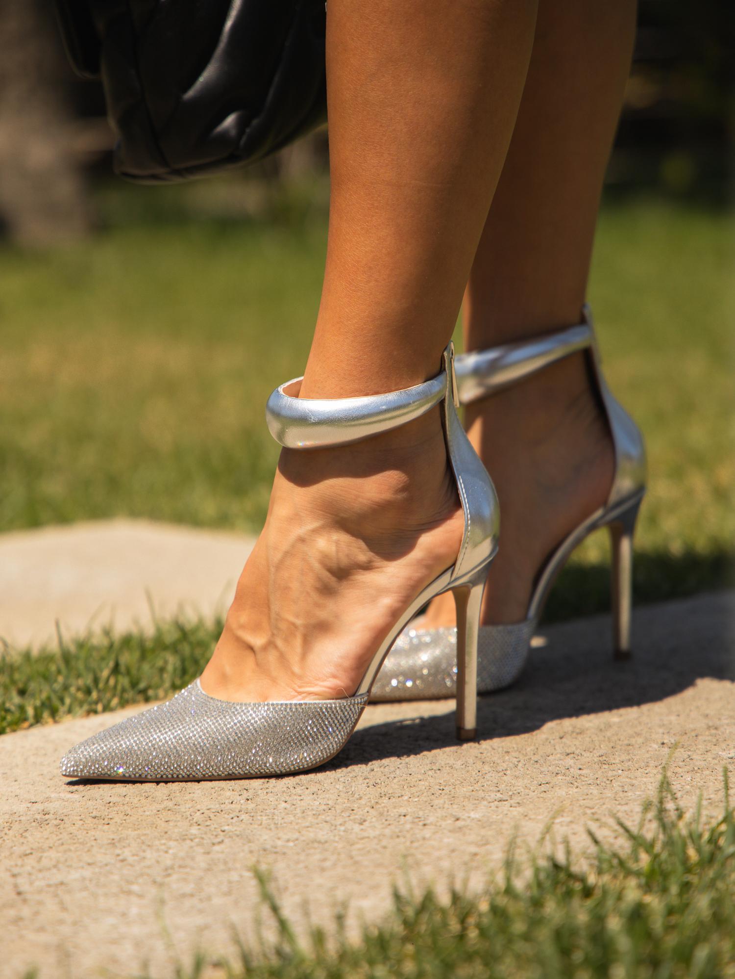 Steve Madden Ele-R Crystal decolletè argento con strass
