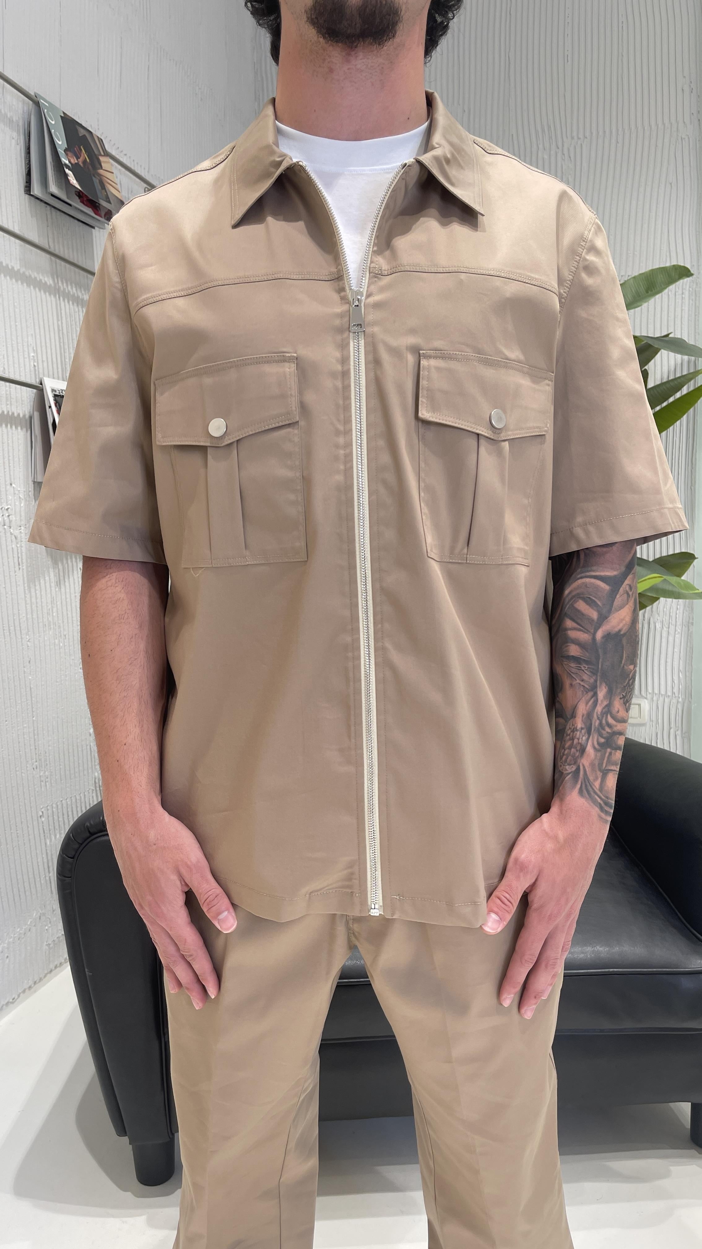 Pret A Porter camicia beige con tasconi