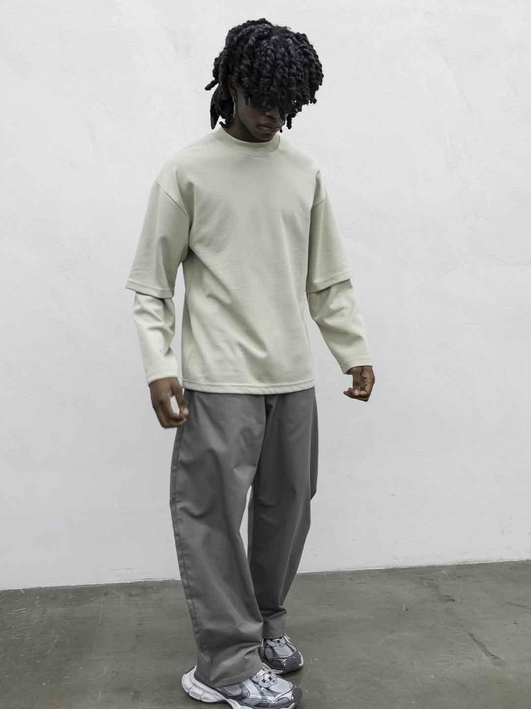 Present Day t-shirt beige doppia manica