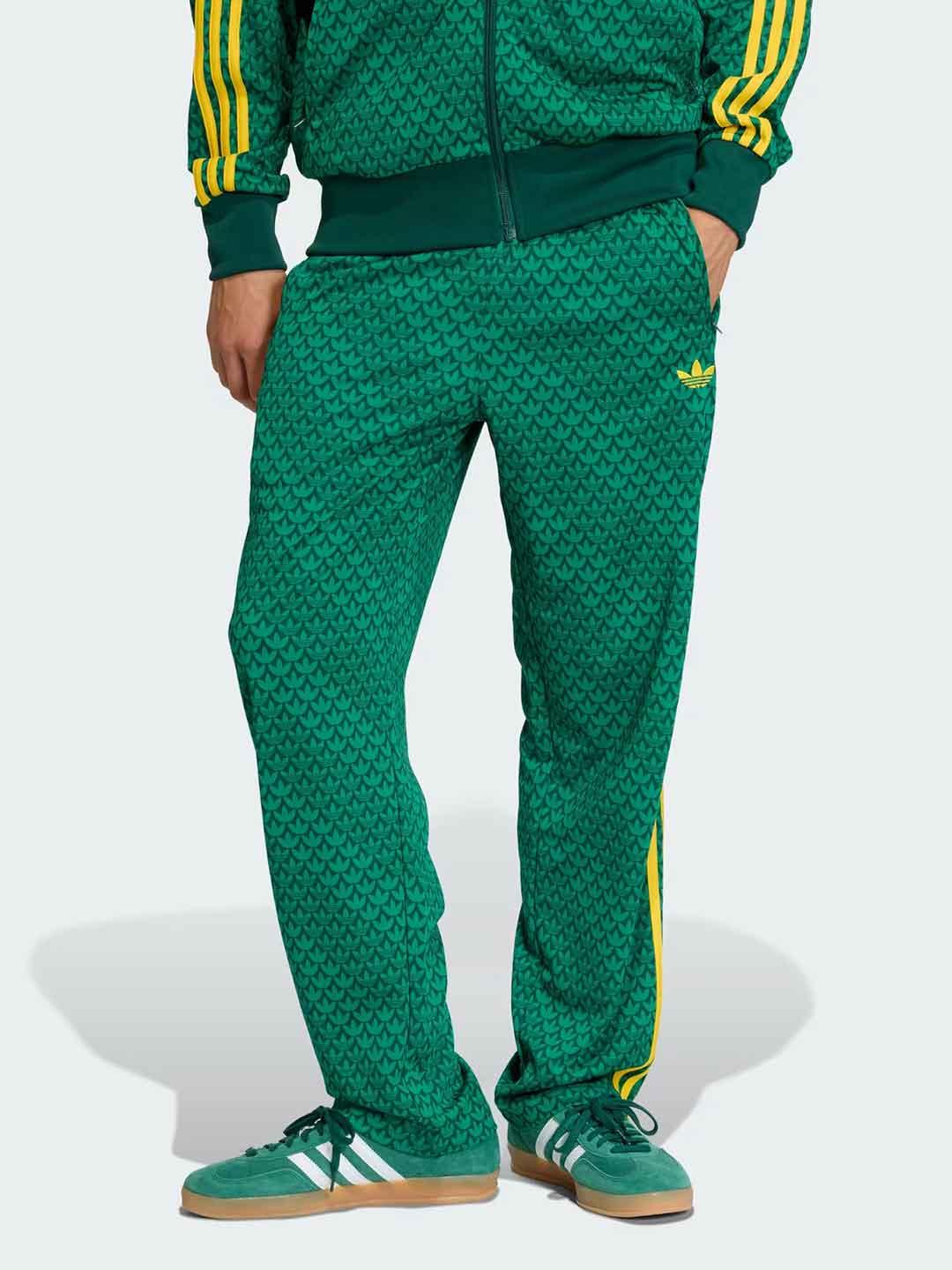 Adidas Firebird pantalone verde multilogo