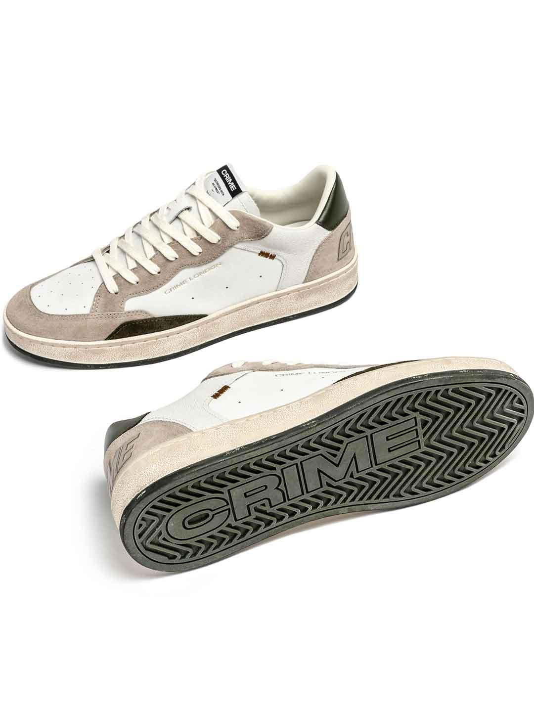 Crime Chelsea sneakers bianco con tab verde