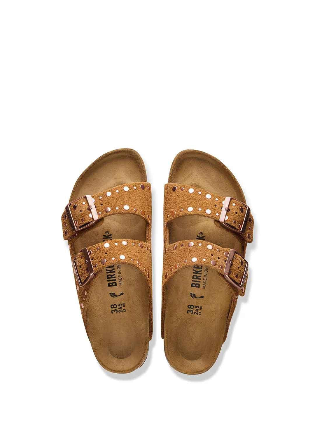 Birkenstock Arizona Rivet sandali cuoio con borchie