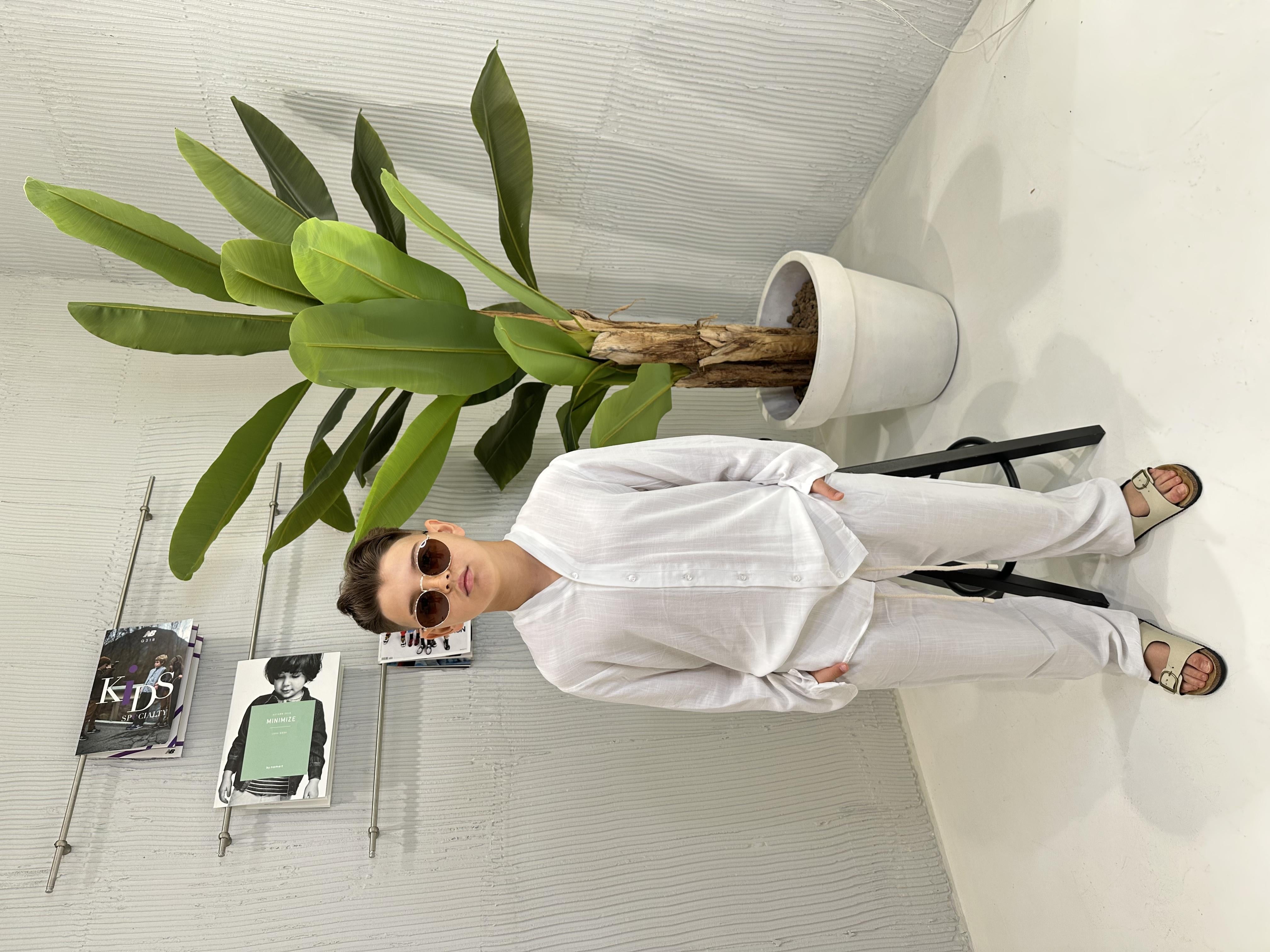 Louis Dieudonne' camicia kids bianco elegante