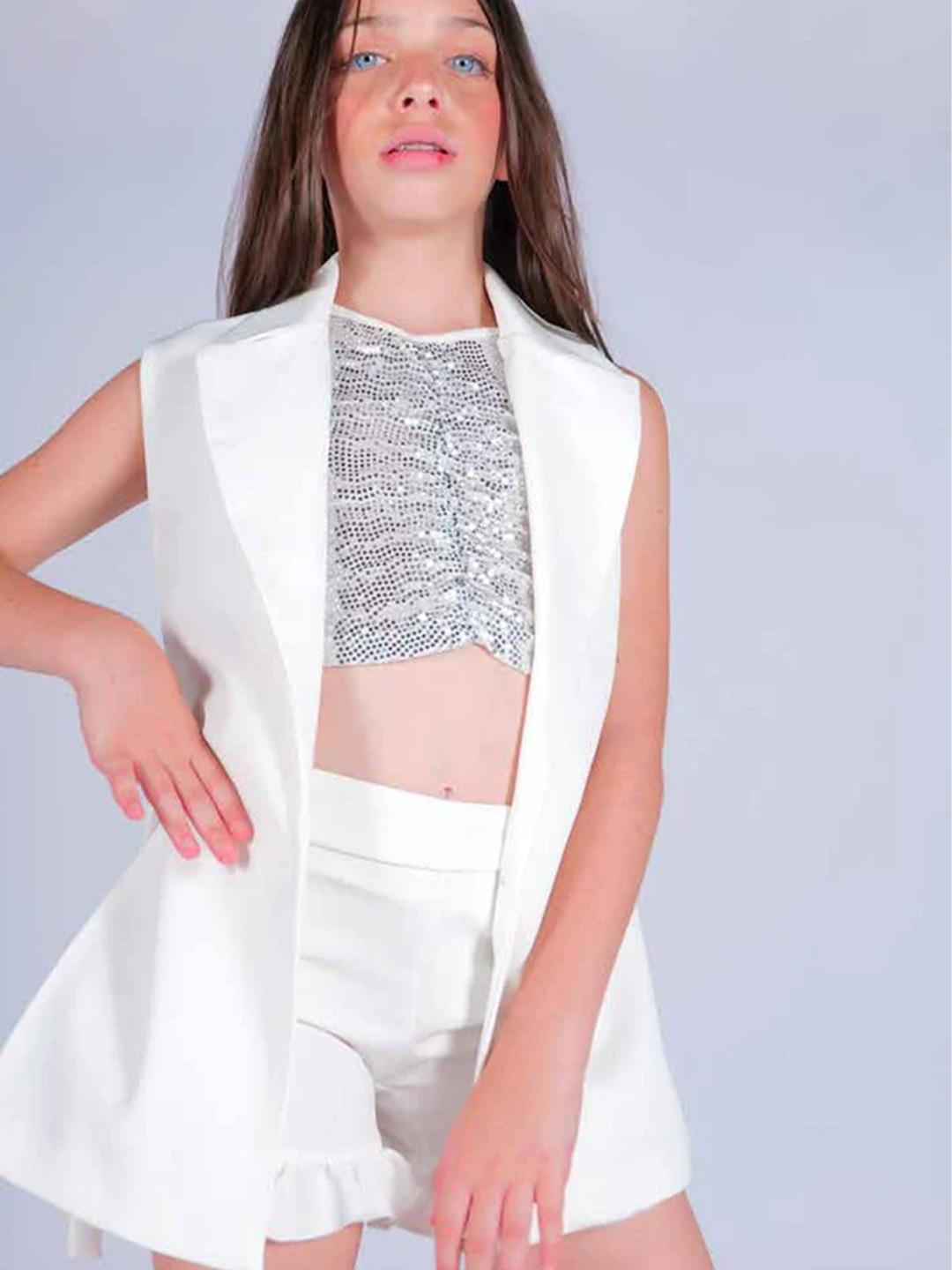 Marc Ellis gilet kids bianco lungo