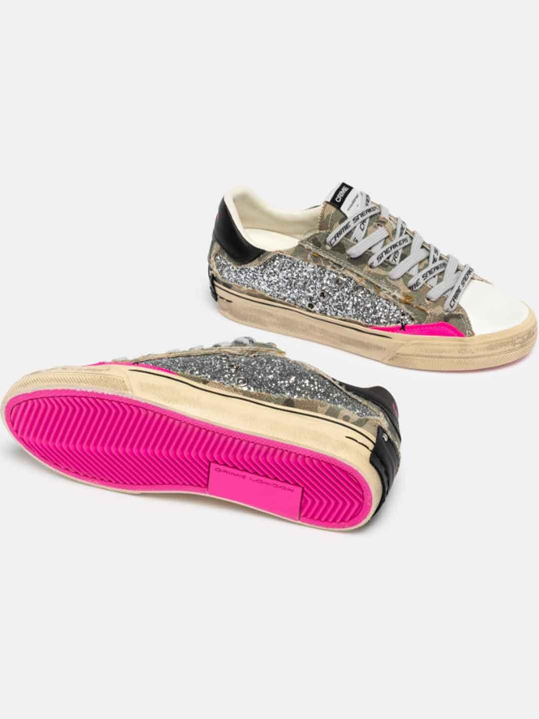 Crime Decostructed sneakers verde militare