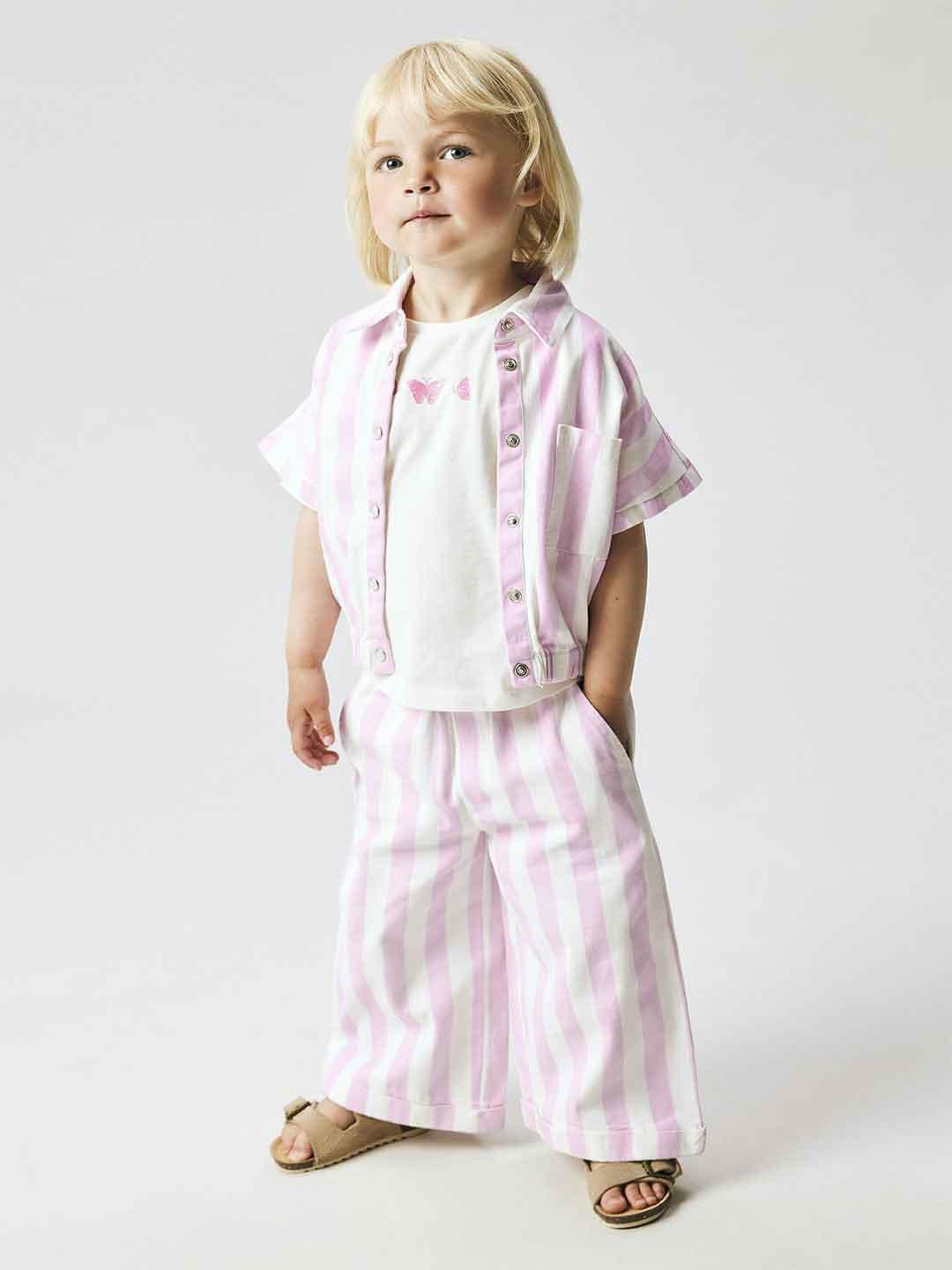 Name It pantaloni kids rosa a righe