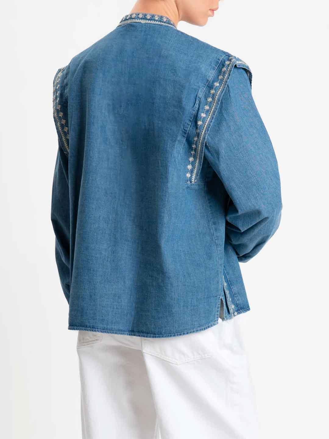 Tensione In camicia in jeans con ricami