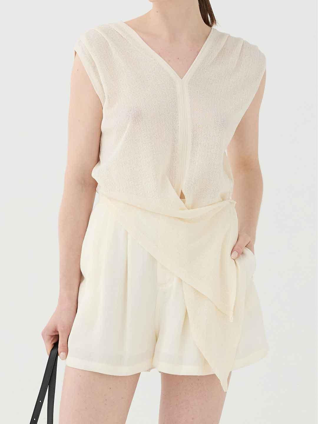 Eleh shorts panna in lino