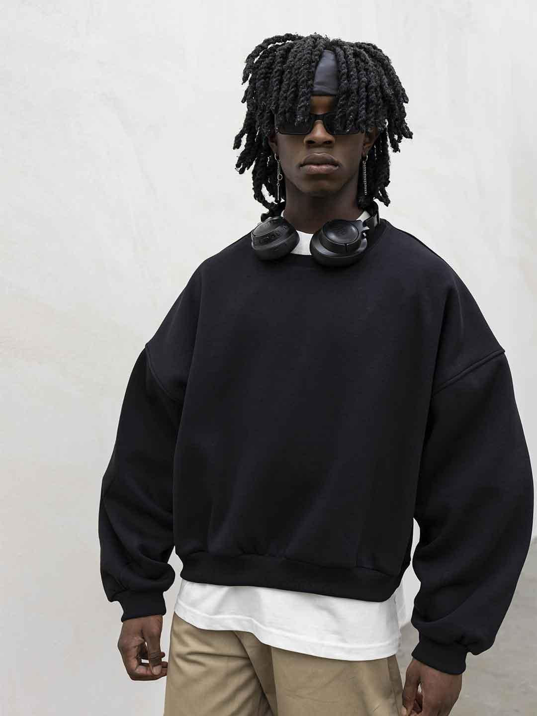 Present Day felpa nero girocollo