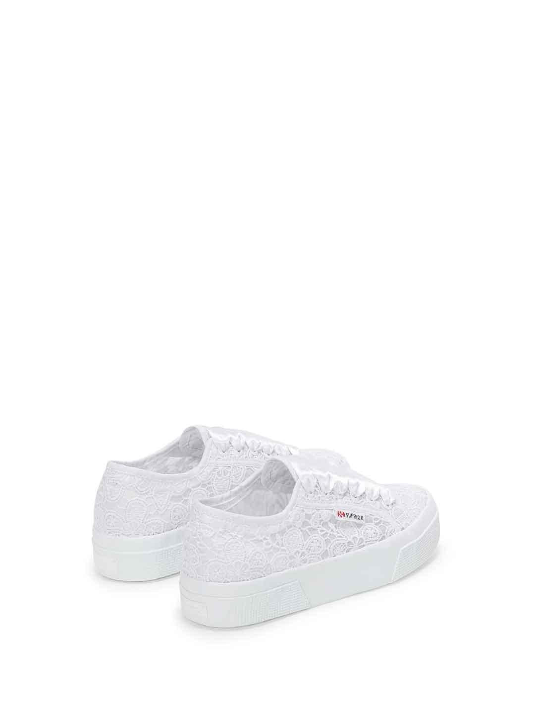 Superga 2740 Flower sneakers bianco in macrame<BR/>