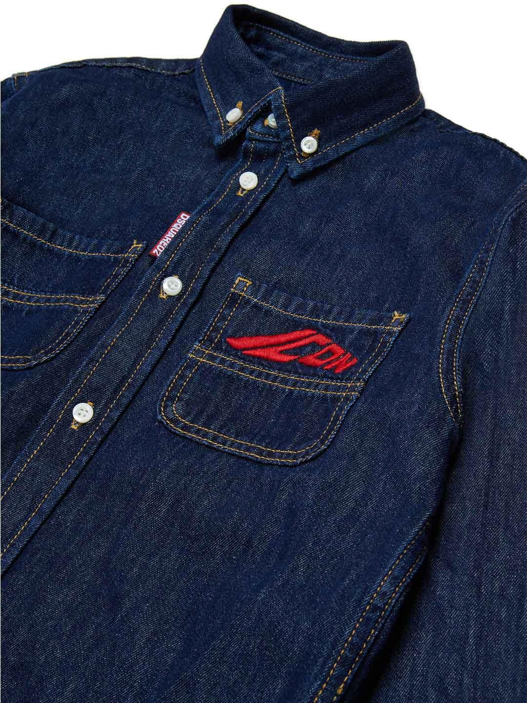 Dsquared 2 camicia kids blu in jeans