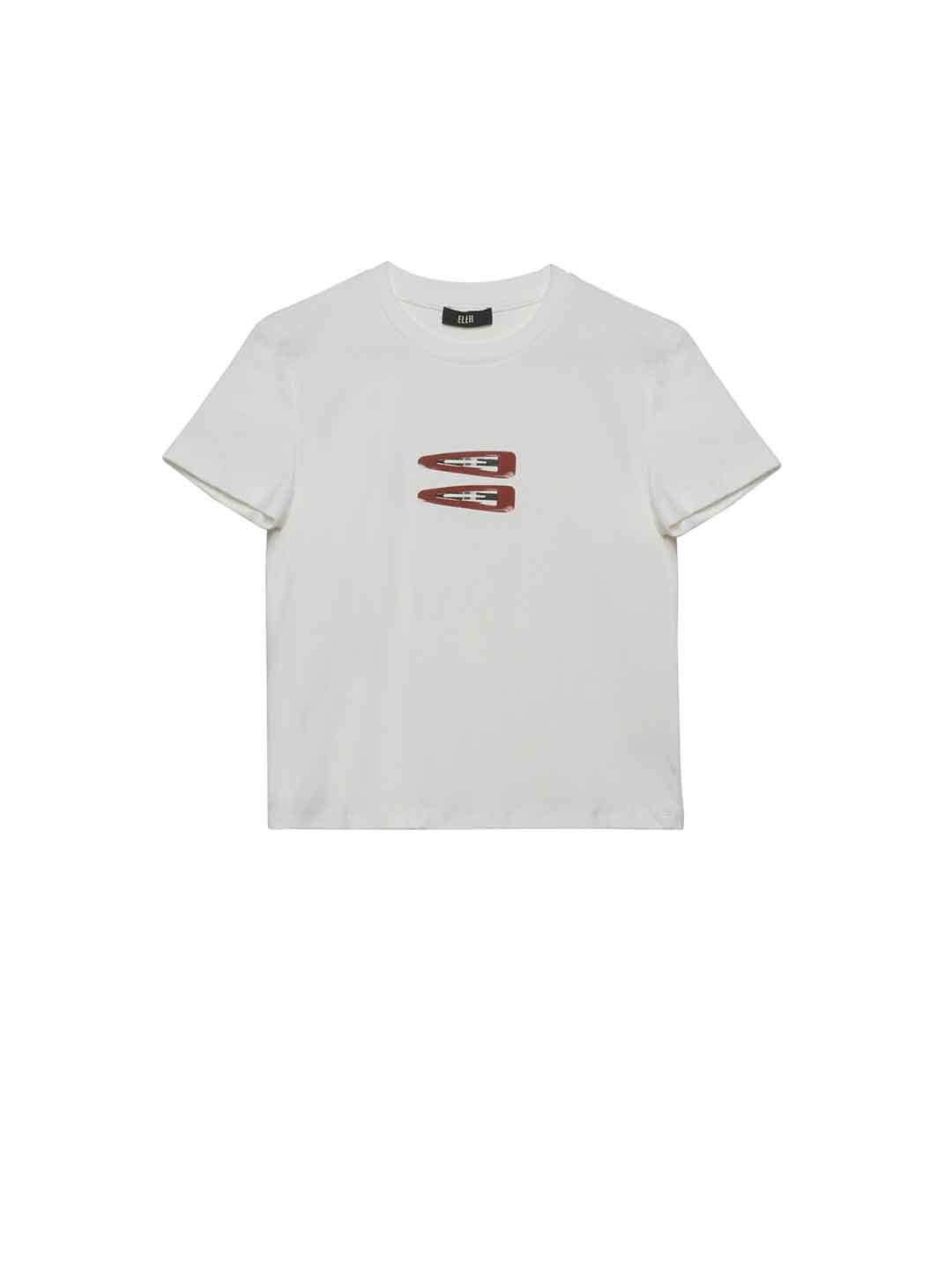 Eleh t-shirt azzurro con stampa mollette