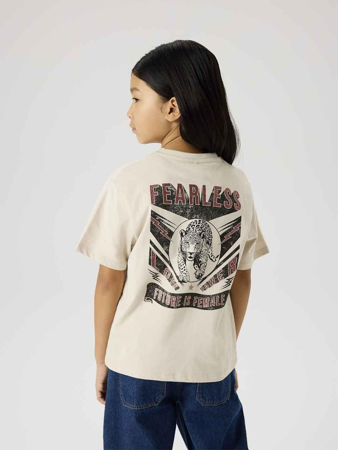 Name It t-shirt kids beige stampa fearless