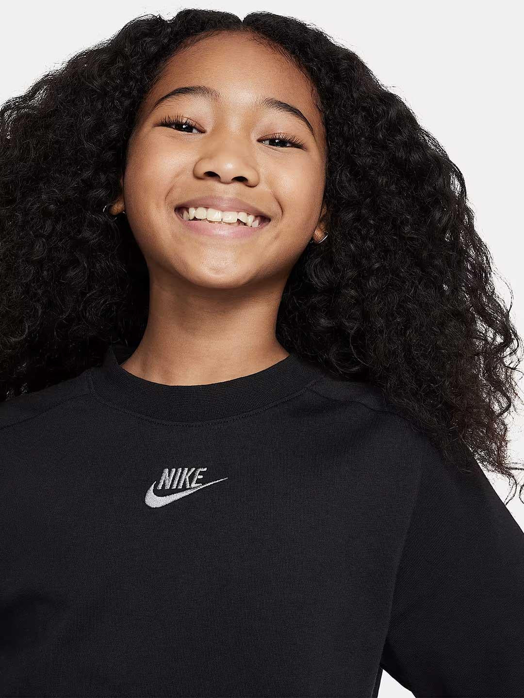 Nike t-shirt kids nero crop