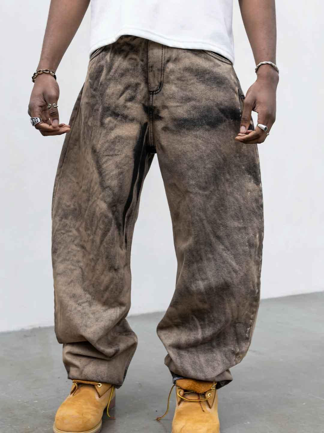 Present Day jeans marrone modello balloon