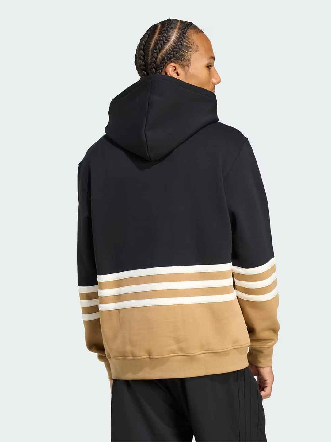 Adidas felpa nero con logo beige