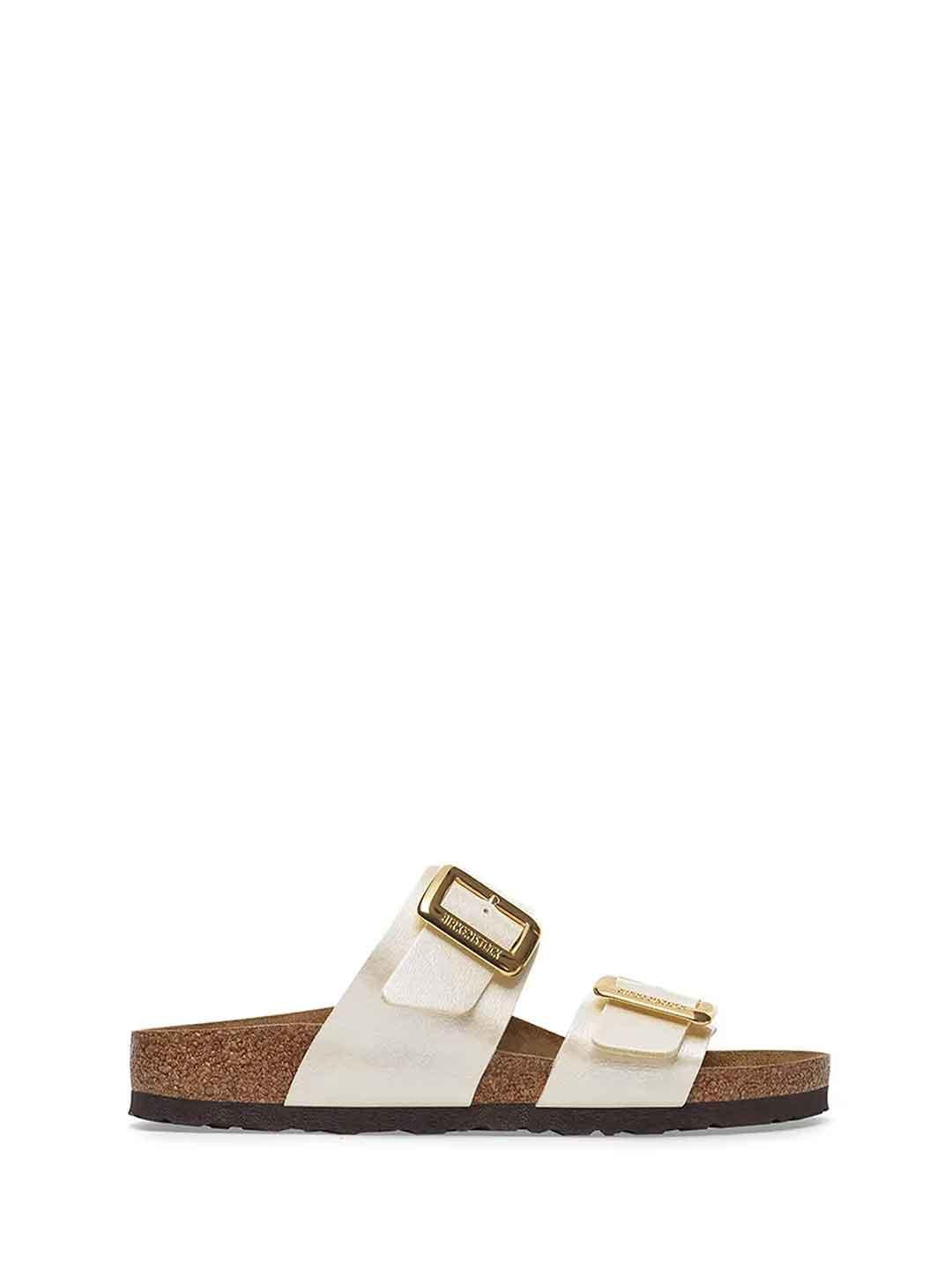 Birkenstock Sydney Cushion Buckle sandali panna perlato