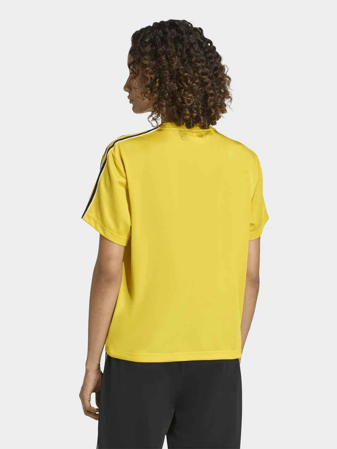 Adidas t-shirt giallo con bande nere