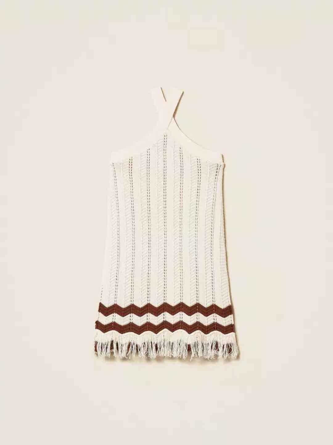 Twinset abito kids panna in maglia