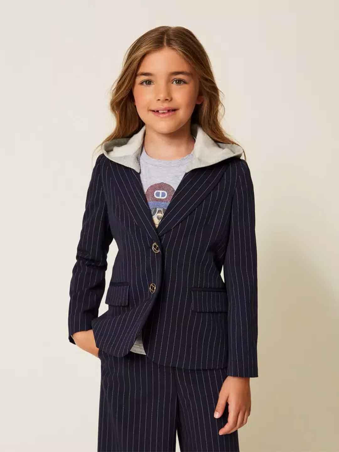 Twinset giacca kids blu con cappuccio