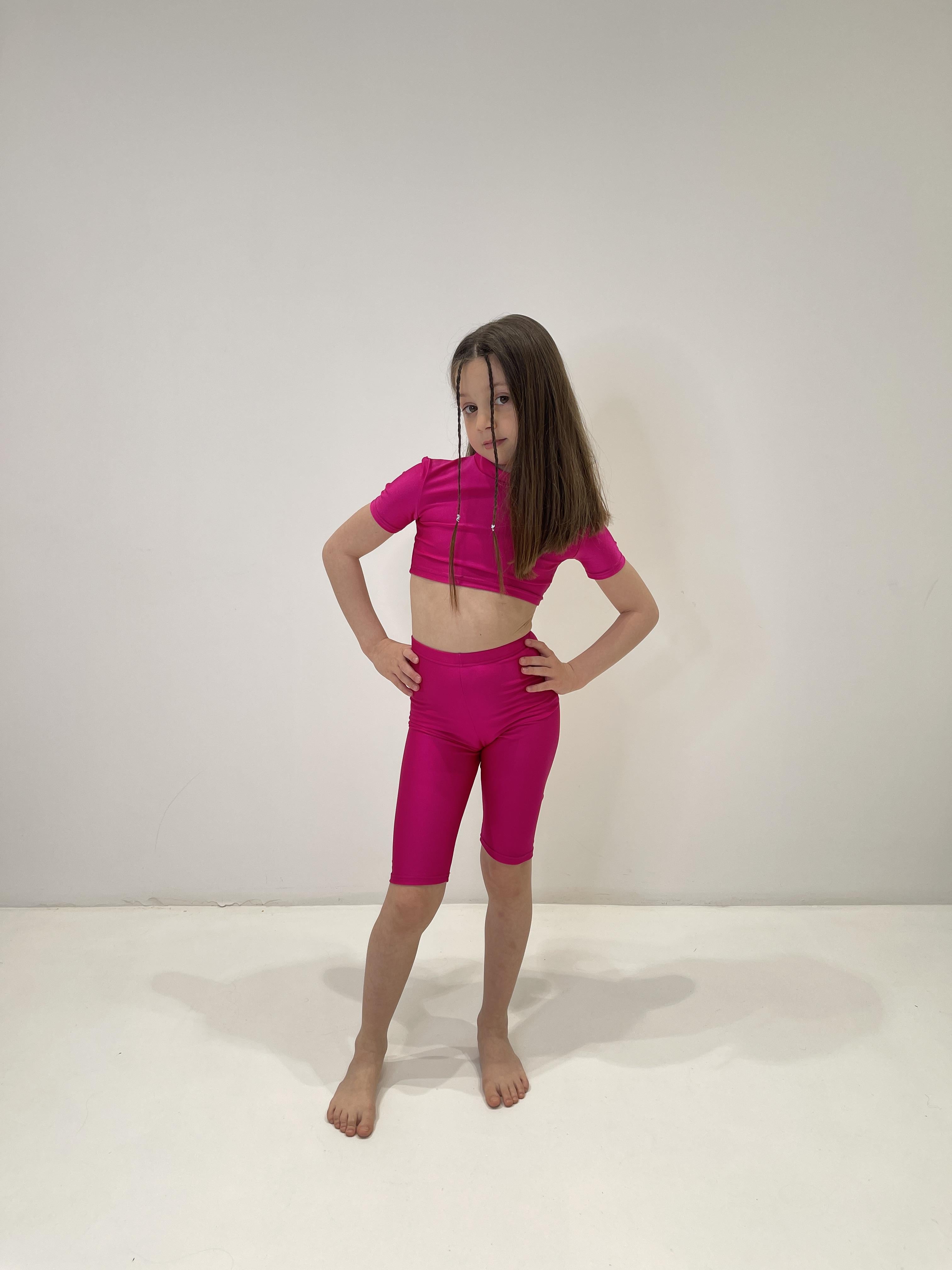 Island Coco maglia kids fucsia crop