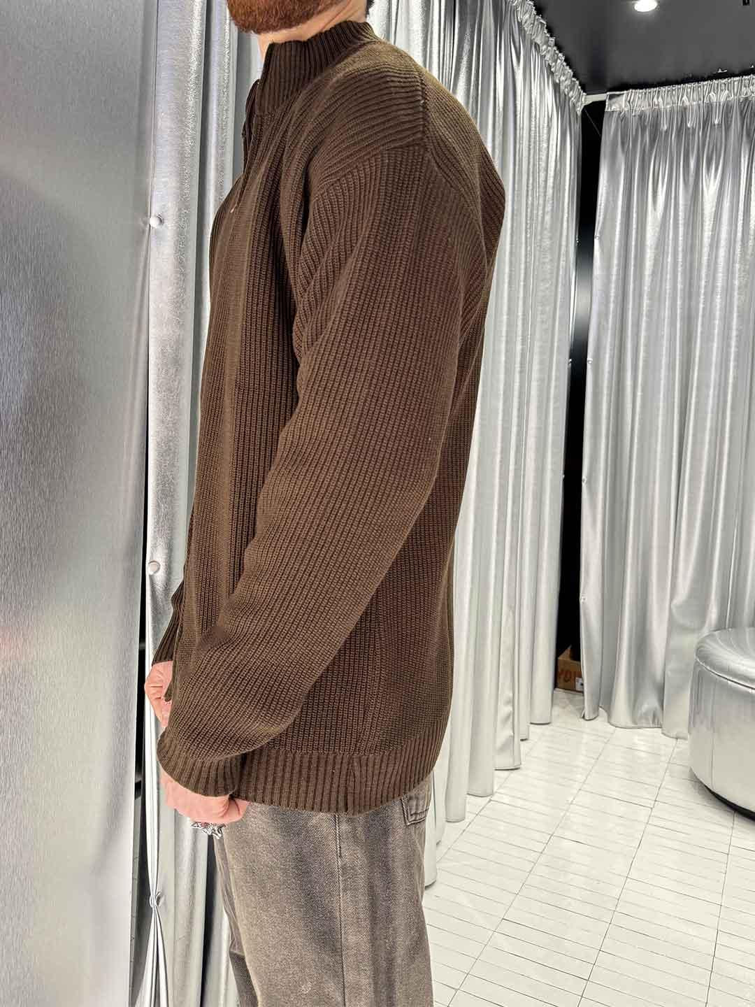 All Or Nothing maglione marrone con zip
