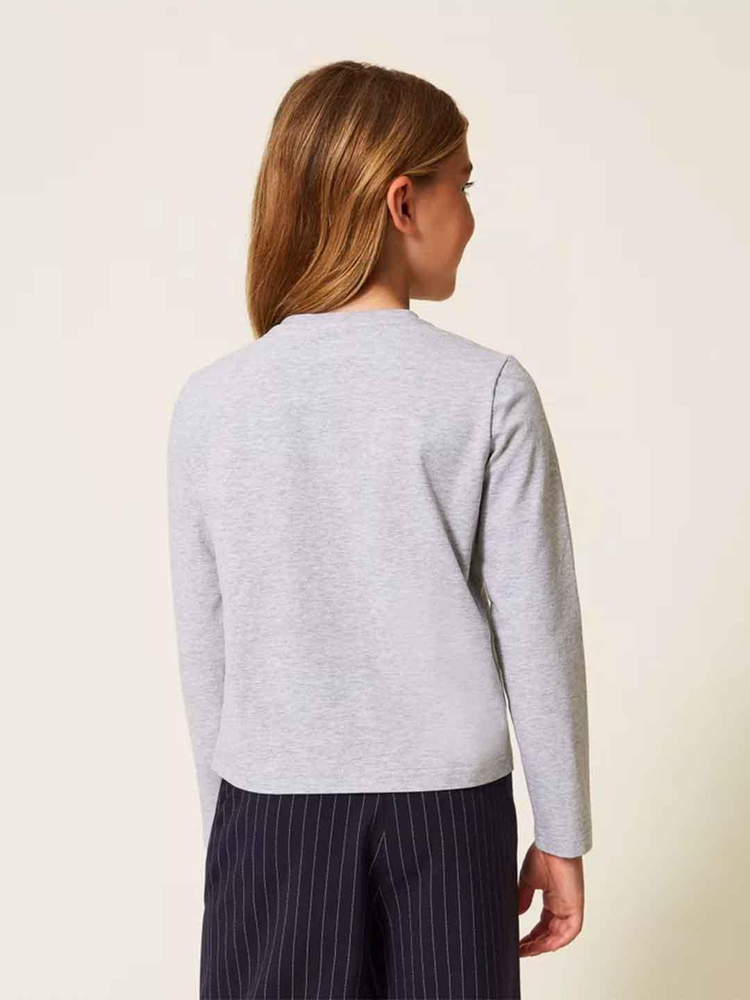 Twinset t-shirt kids grigio con stampa teddy