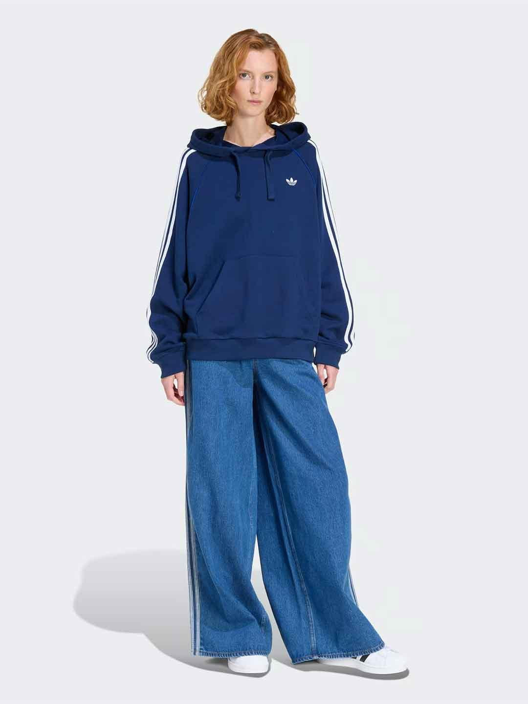 Adidas jeans blu a palazzo