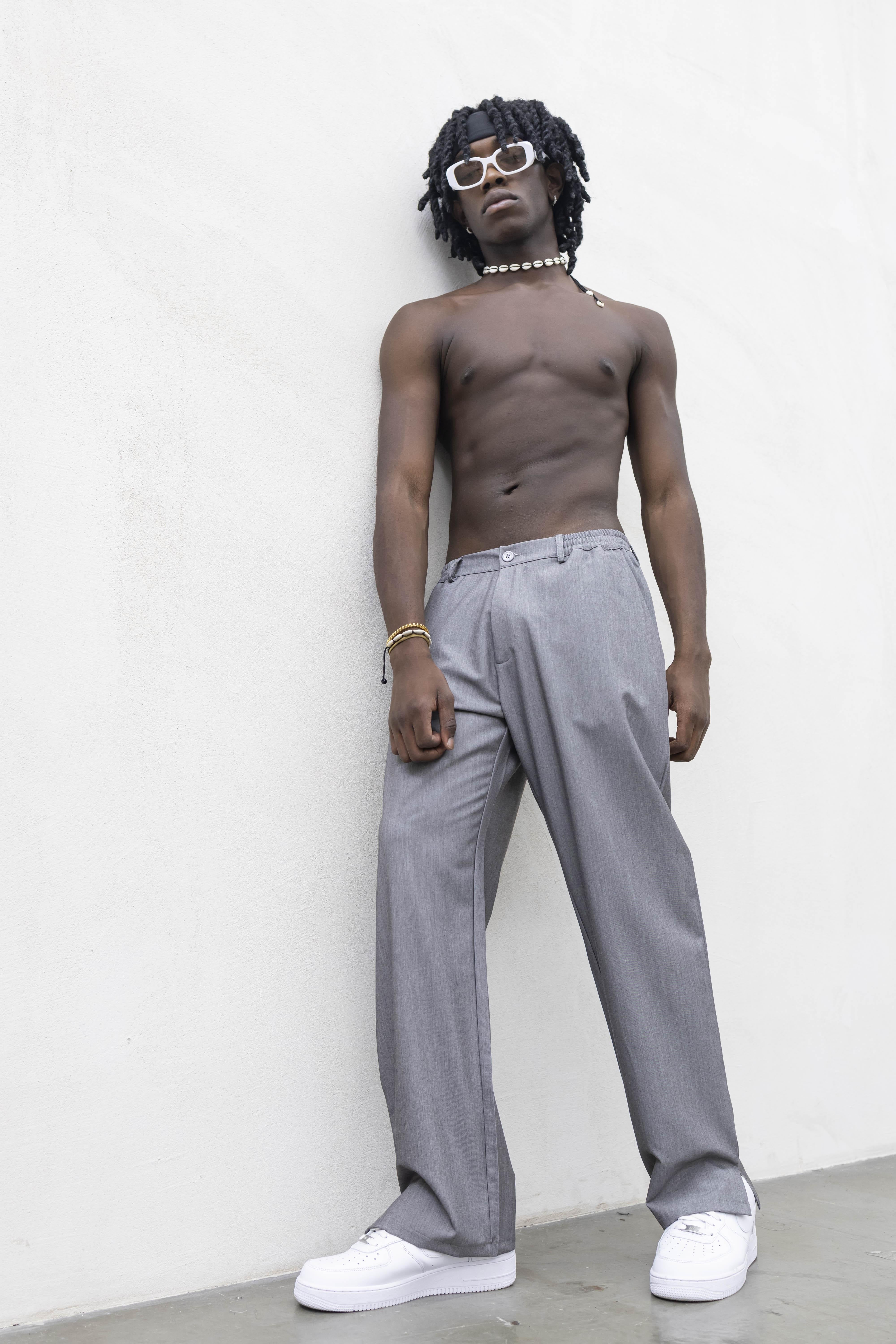 Tokyo pantaloni grigio simply con spacchetti