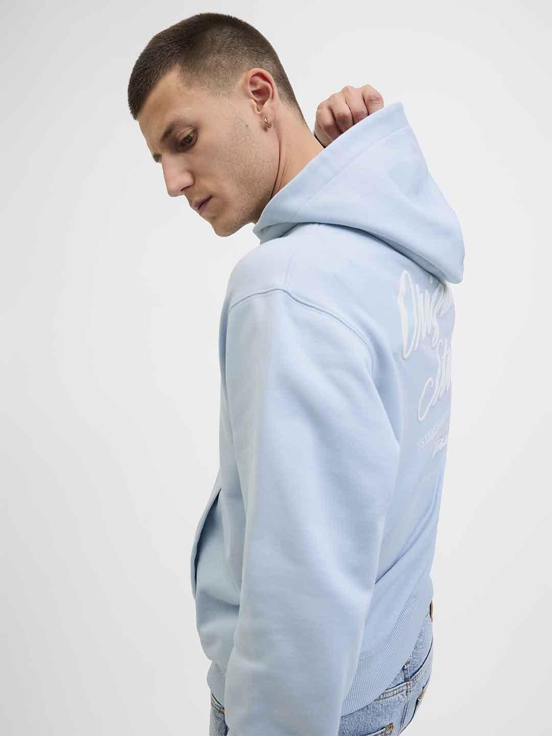 Jack & Jones felpa azzurro con cappuccio