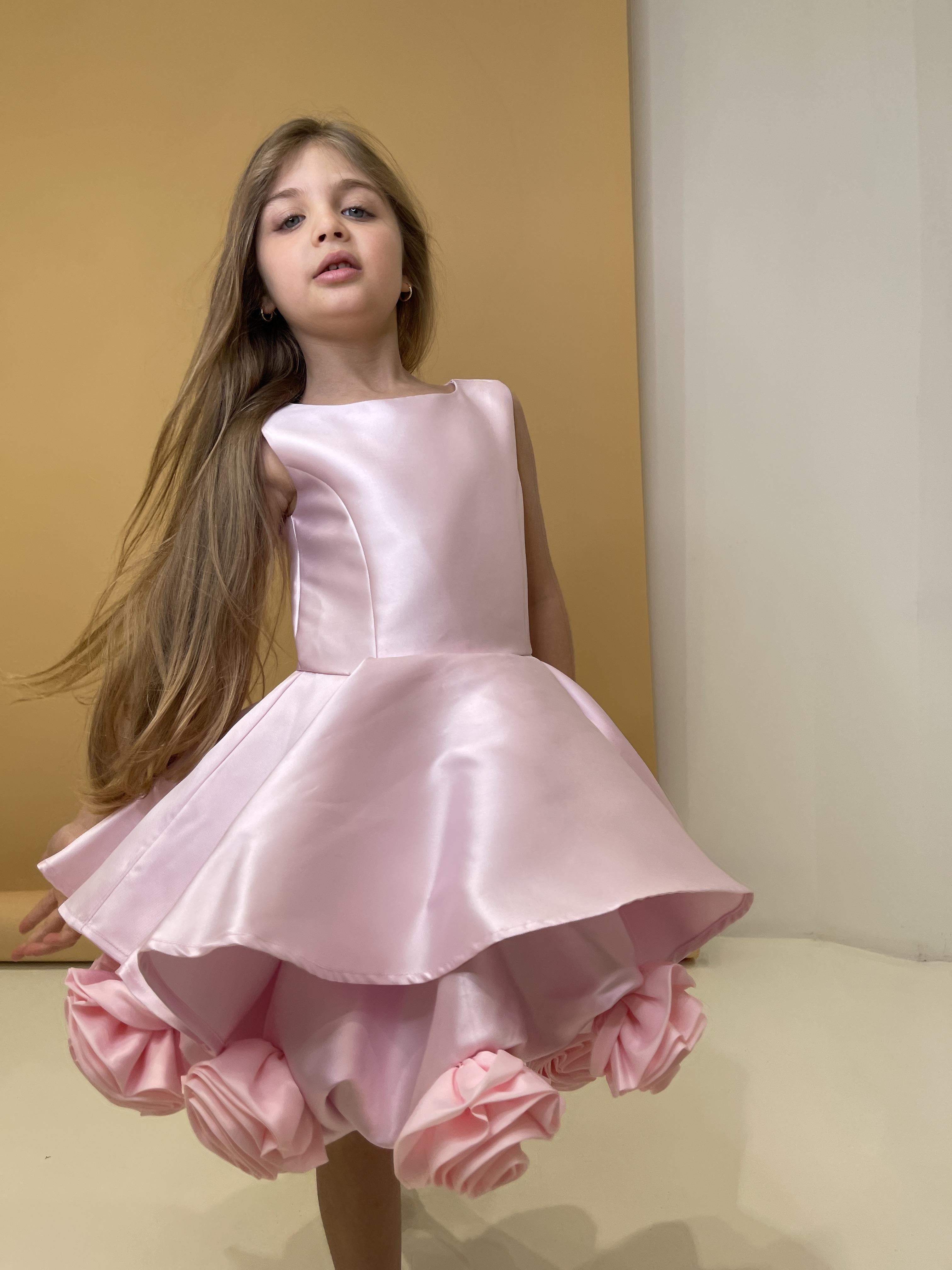 Fun & Fun abito kids rosa con rose