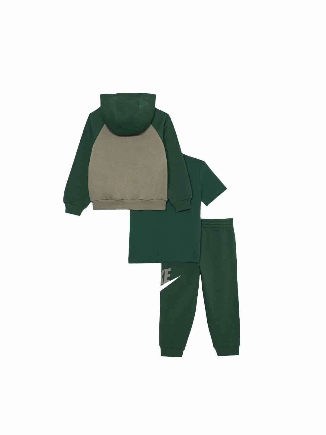 Nike coordinato kids verde 3 pezzi con zip