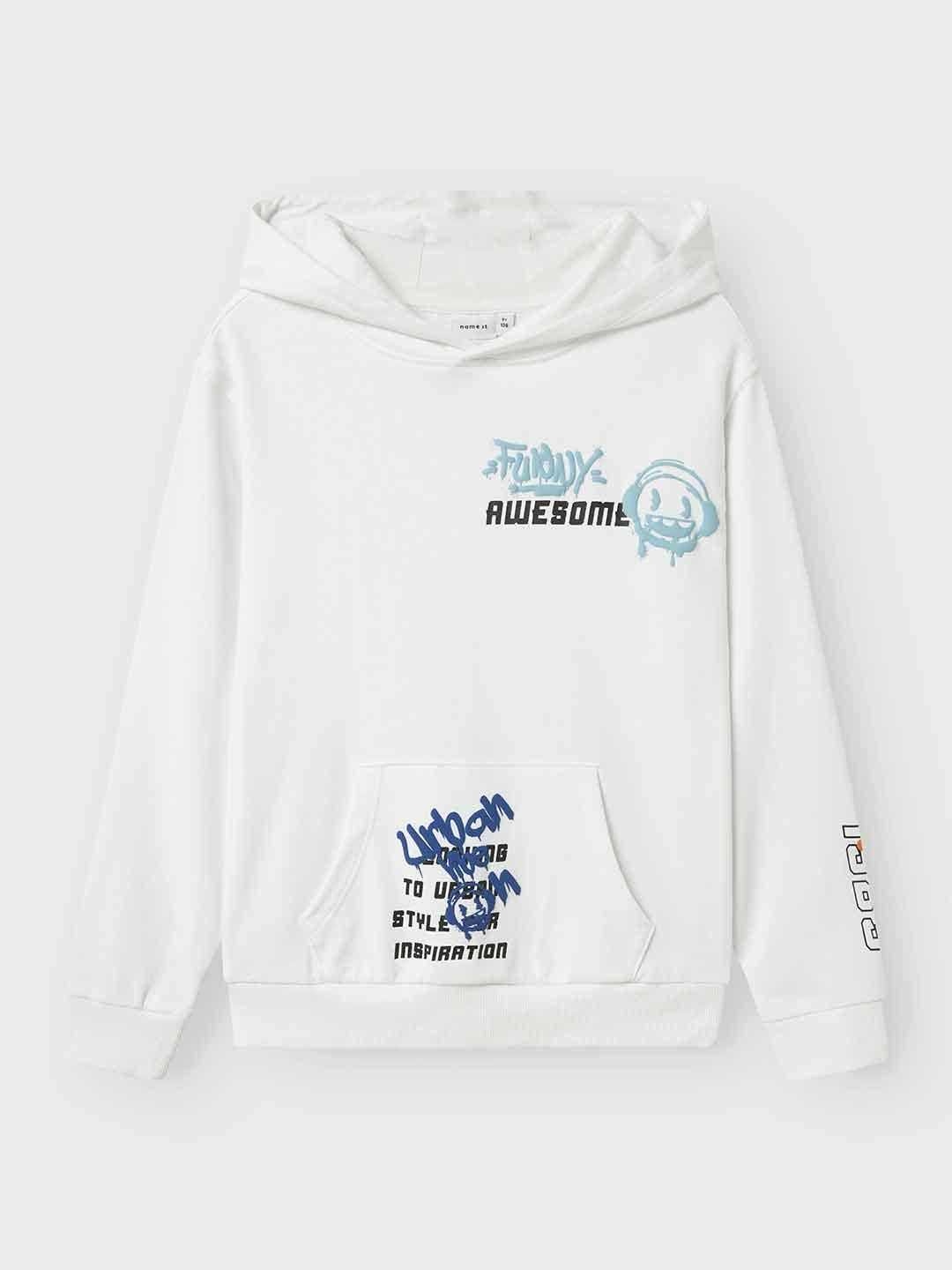 Name It felpa kids bianco con stampe