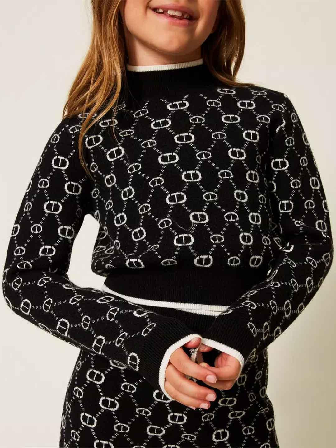 Twinset coordinato kids nero logato