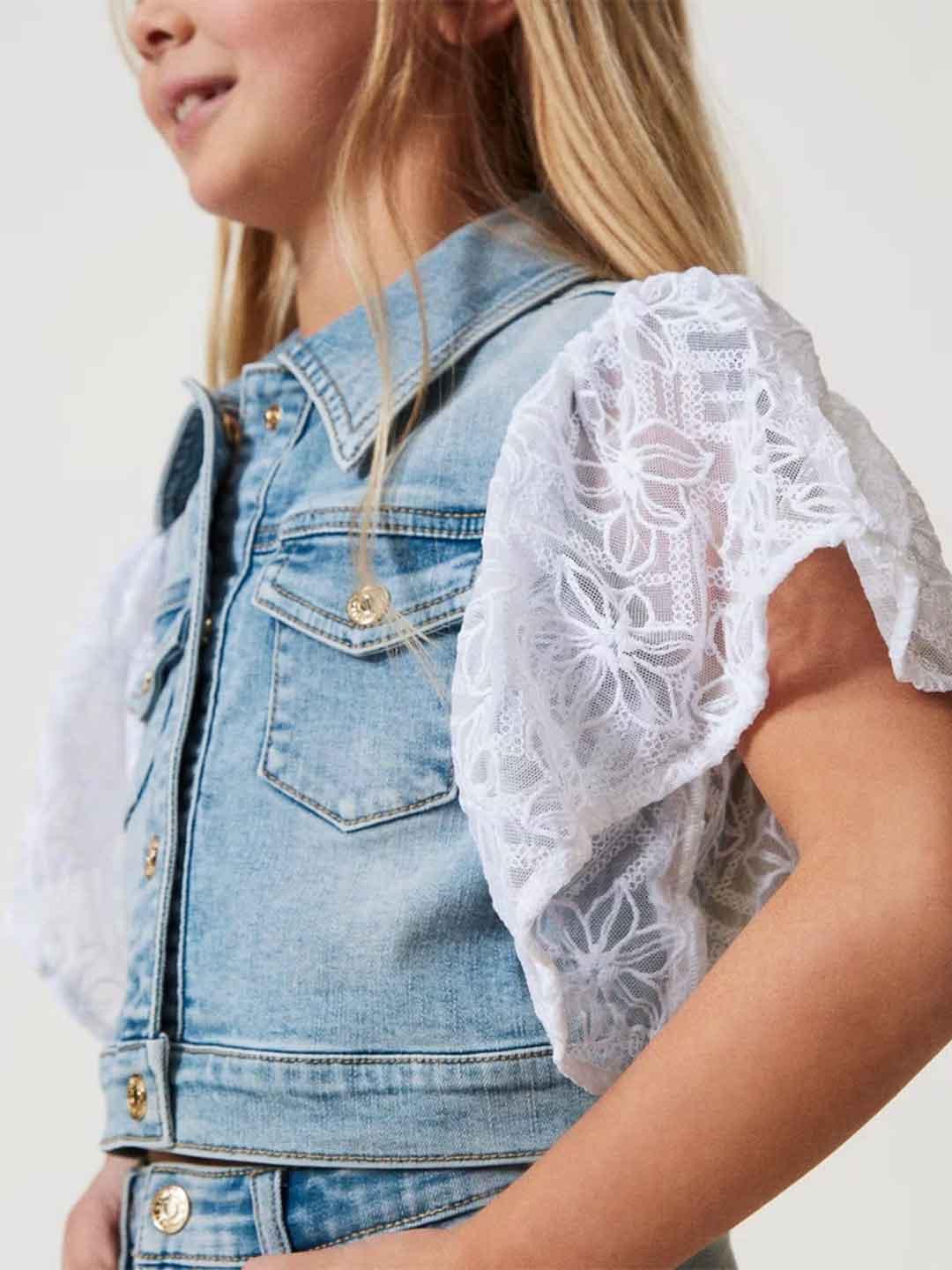 Twinset giacca kids in denim crop