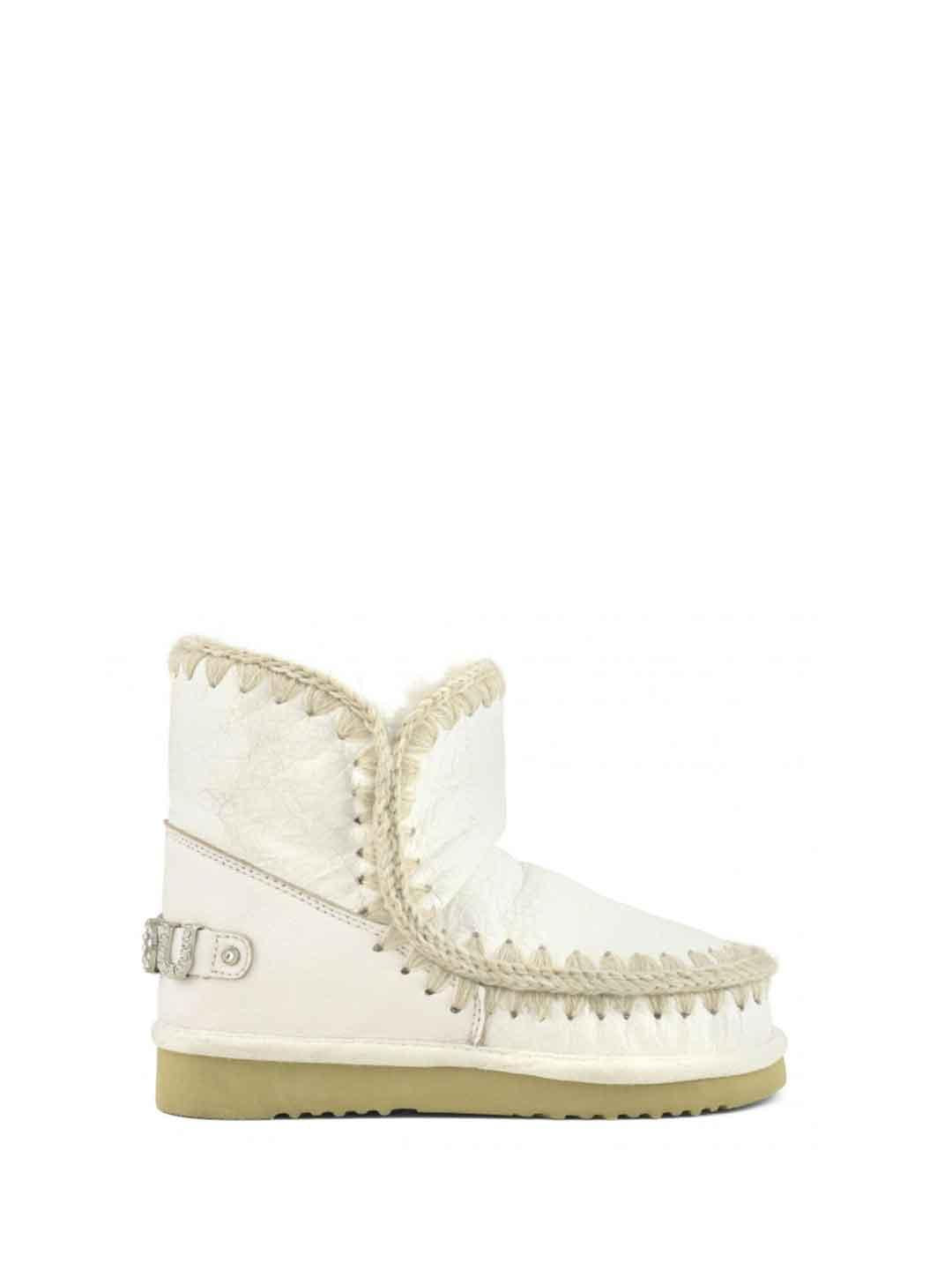 Mou Eskimo 18 Rhinestones stivale bianco con logo in strass